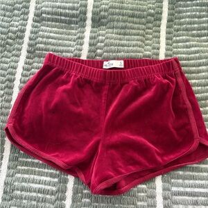 Hollister Red Velvet Lounge Shorts